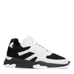 Zwarte Suede Sneakers Met Witte Details^Sacha Hot