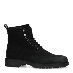 Zwarte Suede Veterboots^Sacha Sale