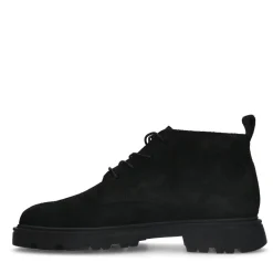 Zwarte Suede Veterboots^Sacha Outlet