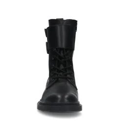 Zwarte Veterlaarsjes Met Zilverkleurige Gespen^Sacha Outlet