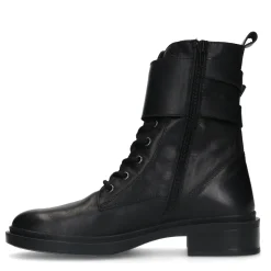 Zwarte Veterlaarsjes Met Zilverkleurige Gespen^Sacha Outlet