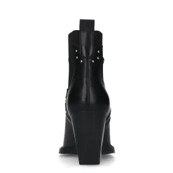 Zwarte Western Enkellaarsjes Met Hak^Sacha Best